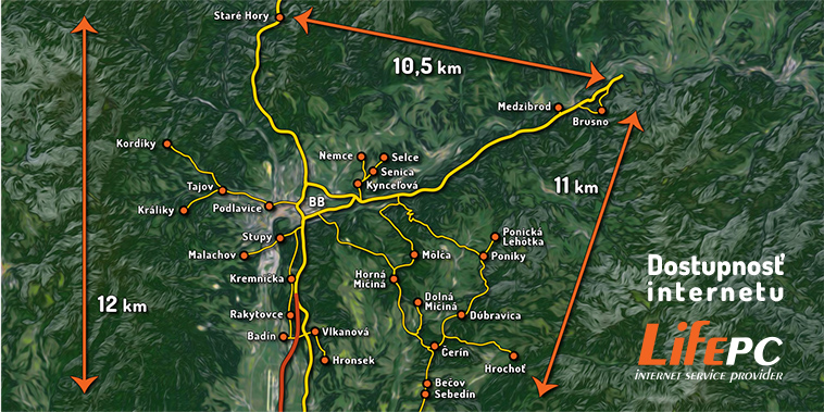 Pokrytie signálom internetu LifePC